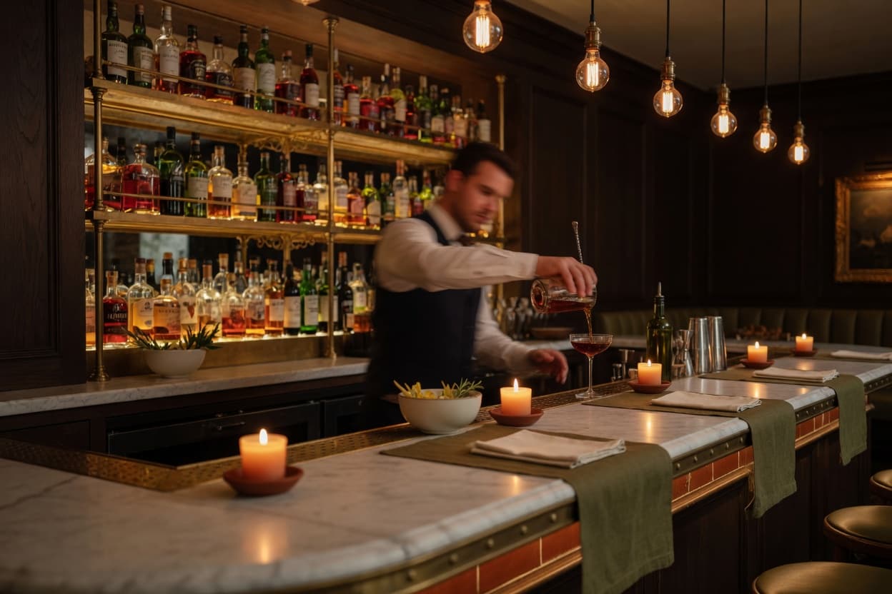 At the bar